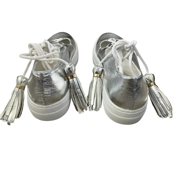 L' AUTRE CHOSE Lace-up sneakers Silver NWOT Size 39 - Picture 6 of 14